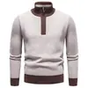Amazon Cross Outono/Inverno Novo Suéter Espesso Masculino com Meio Zíper e Forro de Fleece Tamanho Grande Camada Base Casual