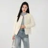 Nueva Chaqueta Ligera de Plumas de Terciopelo Estándar 90 para Mujer, Forro de Manga Larga, Otoño e Invierno, Nueva, Cuello Redondo, Sin Cuello Interior, Chaqueta Cálida para Superponer