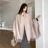 Cachecol Liso de Sarja Estilo Coreano Versátil Quente Peça de Roupa Externa Nova Outono e Inverno Manto de Alta Qualidade Xale Elegante da Moda