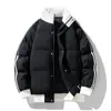 Abrigo acolchado de algodón con contraste de tres barras transfronterizo para hombre y mujer, nuevo para invierno, grueso, cálido, con cuello alto, cortavientos, abrigo de algodón plumón