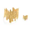 Set de Pulsera y Anillo de Rama de Árbol de Moda Personalizado de Venta Caliente Transfronteriza Europea y Americana para Mujer Pulsera Creativa Abierta de Línea Irregular