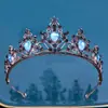 Acessório de Cabeça para Noiva Estilo Coreano Vestido de Casamento Coroa de Noiva de Cristal Cruzamento de Fronteiras Aniversário Cerimônia de Adulto Coroa para Vestido de Banquete