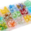 Cuentas de Grieta de Hielo, Cuentas de Vidrio de Flor Rota, Cuentas Sueltas de Vidrio, Pulseras de Amistad Hechas a Mano para DIY, Cuentas Redondas, Accesorios de Cuentas Sueltas