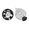 Broche de Gato Aeroespacial Lindo Estilo Nuevo Transfronterizo Insignia de Accesorios Metálicos de Cohete Planeta Simple de Dibujos Animados Creativo