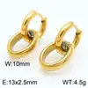 Pendientes de Acero Inoxidable 304 Cadena Cubana con Borlas Joyería Chapado en Oro de 18K Clip para Oreja Pendientes Unisex