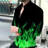 Camisa informal con estampado 3D de manga larga y solapa para comercio exterior transfronterizo 2023, chaqueta para hombre de Europa y Estados Unidos al por mayor