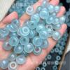 Jade Bashan Jade Azul Marino tesoro color gran agujero tambor cuentas ábaco cuentas hechas a mano accesorios DIY agua azul Jade material de cuentas sueltas