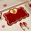 Tapete de Chão Palavra Feliz Casamento Banheiro Absorvente de Água Antiderrapante Decorativo Porta de Entrada Remoção de Poeira e Resistente a Manchas Sala de Estar Festiva Tapete de Casa