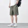 Pantalones cortos de algodón puro para hombre, nuevo estilo de verano 2026, pantalones casuales holgados de longitud media, pantalones de 5 puntos color caqui de alta gama