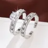 Comercio exterior transfronterizo moda moda personalidad lujo ligero circonita incrustada diamante completo estrellado abierto anillo ajustable conjunto Venta al por mayor