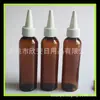 Frasco espremedor pontudo marrom de 120ml Ferramentas de beleza DIY frasco de água para cabelo elétrico com bico pontudo frasco de tampa de ponta para tinta pigmentada óleo