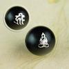 Cuentas de Ébano Incrustadas con Plata de los Ocho Santos Patronos, Pulsera de Accesorios de Doble Cara Incrustada con los Doce Signos del Zodiaco