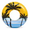 Flotador inflable de PVC con estampado de palmeras de coco, apto para adultos y niños, para playa, piscina y fiestas; portátil y plegable