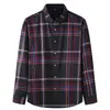 Camisa de Otoño e Invierno Talla Grande para Hombre Gordito Holgada Cuadros Casual de Negocios Talla Extra Grande Camisa Ropa de Negocios Manga Larga