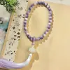 Pulseira Bodhi Roxa Flutuante com Mantra de Seis Palavras, Duplo Círculo, Bodhi de Mão, Pingente Estilo Chinês para Homens e Mulheres, Contas Budistas, Atacado