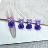 Adornos Navideños de Dibujos Animados Sanrio para Uñas Ciervo Lindo Santa Gato Kt Decoraciones para Uñas y Aretes DIY
