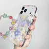 Design Floral de Tela Cheia Adequado para Capa de Celular iPhone 17 Pro Max, Apple 16 Pro, Girly 14, Cross-Border 15, Estilo Fresco
