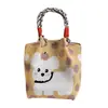 Bolsas de Mano Tejidas Populares Japonesas y Coreanas Cuidadosamente Seleccionadas, Bolsos de Trabajo Portátiles, Bolsos Tote de Gran Capacidad, Bolsos Cuadrados Pequeños para el Viaje Diario