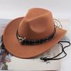 Chapéu Top Étnico Chapéu de Cowboy Ocidental Xizang Xizang Chapéu de Performance Chapéu de Lã Chapéu de Lã Retrô Centro-Europeu e Americano