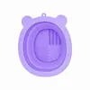 Uma variedade de tigela de lavagem dobrável de silicone para pincel de maquiagem, ovo de maquiagem, esponja de pó, almofada de limpeza, ferramentas de maquiagem, tigela de lavagem com gotas de água