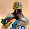 Gorro de Lana Tejido Divertido y Lindo para Mujer en Otoño e Invierno Nuevo Estilo Dibujo Animado Cálido y Resistente al Frío Que Hace el Rostro Más Pequeño