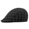 Boina a cuadros simple sellada completa de primavera y verano para hombres y mujeres, gorra casual para exteriores, gorra retro británica de visera