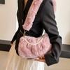 Bolso de Peluche para Mujer Gran Capacidad 2024 Nueva Moda Otoño e Invierno Bolso de Hombro Cruzado Bolso Esponjoso de Moda Casual