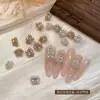 Caixa de Pérola Zircônia de Alto Brilho Joia Empilhável Strass Acessórios de Nail Art Novo Estilo Francês Anéis de Unha de Luxo Leve Decorações de Unha Atacado