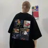 Camiseta de Manga Corta Pesada de 200 g para Hombre, Estilo Delgado de Verano, Corte Holgado, Algodón Puro, Manga Media, Moda Trendy Estilo Americano Marca Superior