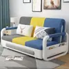 Sofá-cama dobrável multifuncional para salas pequenas, extensível e retrátil, adequado para uso individual, duplo ou triplo, com capacidade de armazenamento