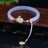 Pulsera de ágata blanca natural con diseño de calabaza de cera de abejas roja del sur de plata S925, ideal para niños y niñas.