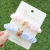 Lindo Osito Niña Corazón Intestino Delgado Banda para el Cabello Cola de Caballo Cuerda para el Cabello Tocado Pulsera para Novia de Niña Alta Elasticidad No Daña el Cabello
