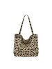 Bolso de lona de nuevo diseño con lunares, estampado de leopardo, patrón floral negro, bolso de compras grande para mujer, bolso de mano con estampado en el hombro texturizado