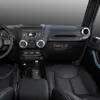 Adecuado para modelos Jeep Wrangler 11-17, juego completo de decoración interior de fibra de carbono para el logotipo del volante y el marco del interruptor del aire acondicionado