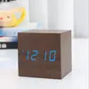 Reloj LED de madera creativo controlado por voz reloj despertador de madera multifuncional regalo para estudiantes reloj electrónico reloj de mesa fabricantes venta al por mayor