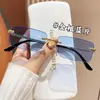 Nuevas Gafas de Sol Cuadradas Sin Marco Sensación Visual de Alta Definición Gafas de Sol Unisex Protección Solar Gafas de Protección Solar Versátiles
