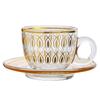 Taza de té nórdica transparente dorada transfronteriza para oficina y hogar, de vidrio ligero, de lujo, creativa, con aislamiento térmico, para café, bebidas frías.