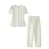 Moda Feminina Popular Europeia e Americana Aliexpress Ins Transfronteiriça Conjunto Versátil Simples e Estiloso de Tops e Calças