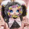 Colgante de muñeca de pelo rizado, linda y adorable serie de conejos, juguete de peluche de vinilo, estilo suave de nicho, accesorio para bolso de niñas