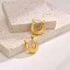 Pendientes de media luna huecos de acero inoxidable estilo francés de estilo europeo y americano, de acero de titanio, elegantes pendientes retro para mujer al por mayor