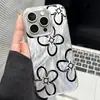 Suministro Exclusivo Transfronterizo de Fundas para Teléfono Florales Minimalistas Negras Estilo Ins, Producción y Venta al por Mayor de Fundas Anticaídas para Iphone18Promax