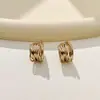 Aretes de Tachuela Dorados con Forma de C de Café Calidad de Alta Gama Retro Pendientes Ligeros de Lujo Versátiles para el Viaje Diario Joyería de Nicho Aros para Oreja