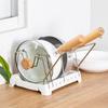 Soporte multifuncional para tapas de ollas de hogar, escurridor de cocina, estante de almacenamiento, organizador de encimera, gabinete de acabado multicapa para tablas de cortar