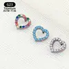 Pendientes de Corazón de Moda de Aleación de Titanio F136 Transfronterizos Incrustados con Circonita Uñas de Labios Uñas del Cartílago del Oído Joyería para Piercings Corporales Pendientes