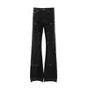 Jeans Acampanados Estilo Americano Cleanfit para Hombre, Marca de Moda High-Street, Diseño Patchwork con Costuras Visibles, Pantalones Casuales de Pierna Ancha