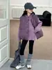 2026 Nuevo Chaleco Acolchado Acolchado de Diamante para Niñas con Capucha Conjunto de Suéter de Punto Ropa Exterior Gruesa Elegante de Otoño/Invierno para Niños