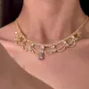 Elegante Collar de Encaje con Forma de Gota de Agua Estilo Francés, Moderno y Versátil, Diseño de Nicho con un Toque de Lujo, Lujo Ligero y Exquisito Collar de Encaje