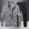 Conjunto Esportivo Casual Novo de Cardigan Primavera e Outono Enbu para Homem: Jaqueta Moletom com Gola Alta e Calça de Manga Longa Conjunto de Duas Peças