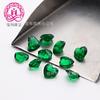 Gran inventario fábrica mayoreo vidrio en forma de corazón acabado piedra desnuda 3*3-8 * 8mm vidrio verde se puede usar como joyería