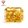 Diamante de alto carbono 5A 3EX Corte Flor de Gelo Super Brilhante Diamante de Alta Imitação Amarelo Dourado Retangular Chanfrado Flor de Carro Zircônio CZ Pedra Solta Atacado